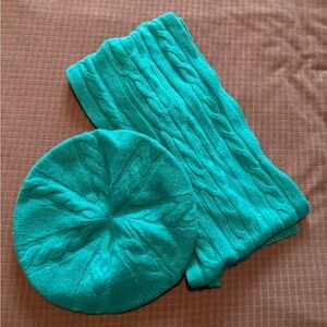 Charter Club Teal Knit Hat & Scarf Accessory Set